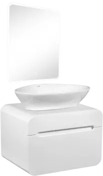 Мебель для ванной Runo Ницца 60 белая, раковина Terzo 60