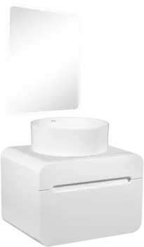 Мебель для ванной Runo Ницца 60 белая, раковина Palla 40