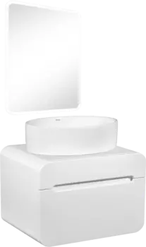 Мебель для ванной Runo Ницца 60 белая, раковина Ovale 50