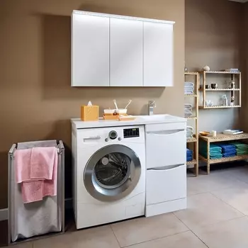 Мебель для ванной Runo Орион 45, L, под стиральную машину, раковина лайт