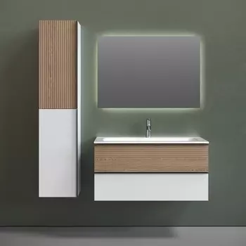 Мебель для ванной Sancos Delta 100 дуб светлый, белый