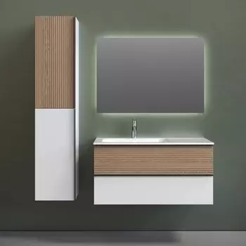 Мебель для ванной Sancos Delta 100 L дуб светлый, белый