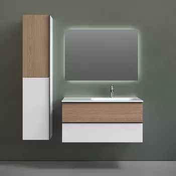 Мебель для ванной Sancos Delta 100 R дуб светлый, белый