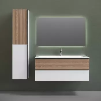 Мебель для ванной Sancos Delta 120 дуб светлый, белый, раковина CN7017