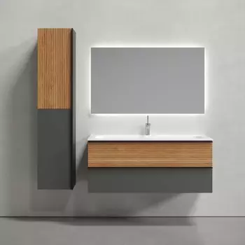 Мебель для ванной Sancos Delta 120 дуб красный, графит, раковина CN7017