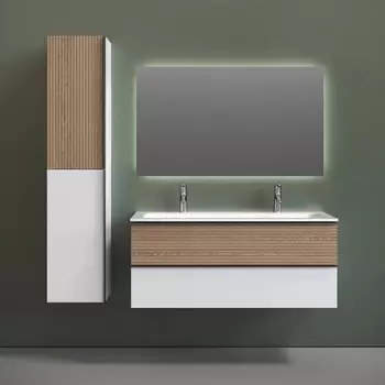 Мебель для ванной Sancos Delta 120 дуб светлый, белый, раковина CN7016