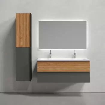 Мебель для ванной Sancos Delta 120 дуб красный, графит, раковина CN7016