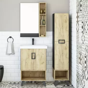 Мебель для ванной Sanflor Выборг 60 дуб крафт золотой