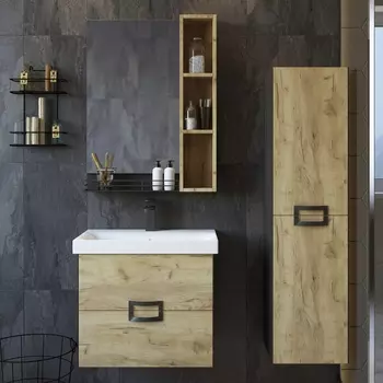 Мебель для ванной Sanflor Выборг 60 подвесная, дуб крафт золотой