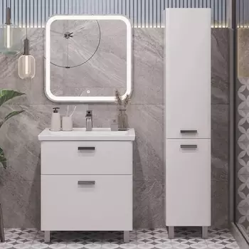 Мебель для ванной Sanstar Gretta 60 напольная, белая, раковина Sanita luxe Fest 60