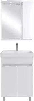 Мебель для ванной Sanstar Квадро 50 напольная, белая, раковина Sanita luxe Fest 50