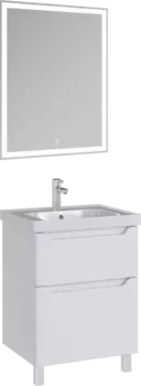 Мебель для ванной Sanstar Lanciano 60 напольная, белая, раковина Dreja Грейс 60
