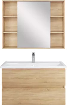 Мебель для ванной Sanstar Тоскана 100 дуб сонома светлый, раковина Kirovit Фостер 100