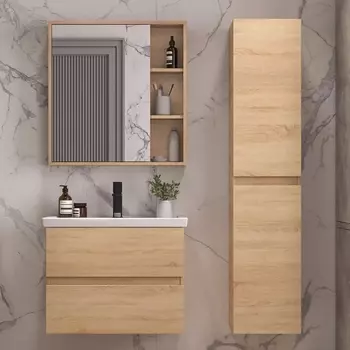 Мебель для ванной Sanstar Тоскана 70 дуб сонома светлый, раковина Kirovit Фостер 70