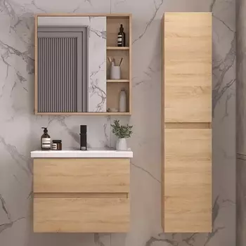 Мебель для ванной Sanstar Тоскана 70 дуб сонома светлый, раковина Santek Миранда 70