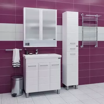 Мебель для ванной СанТа Омега 80 напольная, 3 дверцы