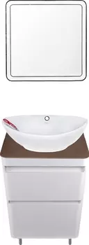 Мебель для ванной Style Line Атлантика 60 Люкс Plus, напольная, антискрейч, бежевый темный