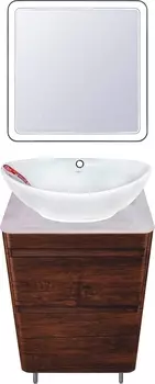 Мебель для ванной Style Line Атлантика 60 напольная, старое дерево, белый глянцевый мрамор