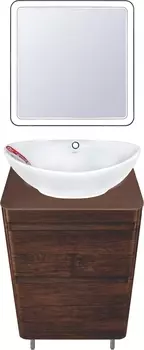 Мебель для ванной Style Line Атлантика 60 напольная, старое дерево, бежевая темная