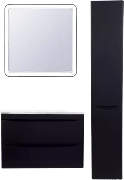 Мебель для ванной Style Line Бергамо Мини 80 Люкс Plus подвесная, антискрейтч черная