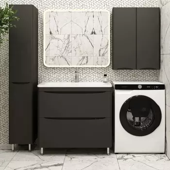 Мебель для ванной Style Line Бергамо Мини 90 Люкс Plus напольная, антискрейтч черная