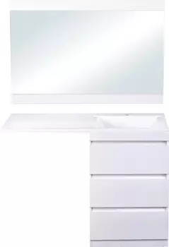 Мебель для ванной Style Line Даллас 100 Люкс Plus напольная, белая, 3 ящика