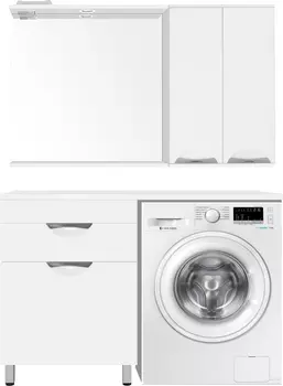 Мебель для ванной Style Line Жасмин 60 Люкс Plus белая, с бельевой корзиной, для стиральной машины