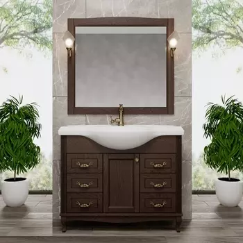 Мебель для ванной ValenHouse Эллина 105 кальяри, 6 ящиков, 1 дверца, ручки бронза