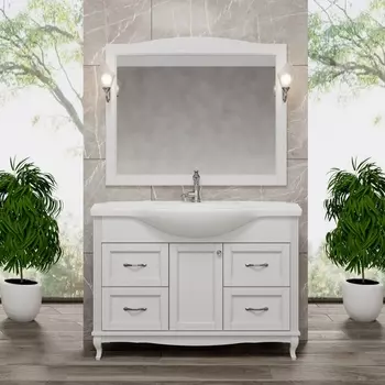 Мебель для ванной ValenHouse Эллина 120 белая, 4 ящика, 1 дверца, ручки хром