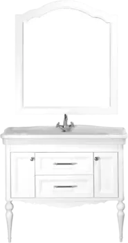 Мебель для ванной ValenHouse Эстетика 100, белая, подвесная, ручки хром, раковина Модерн