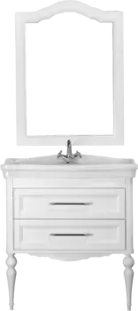 Мебель для ванной ValenHouse Эстетика 80, белая, подвесная, ручки хром, раковина Модерн