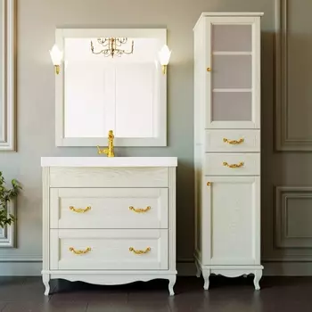 Мебель для ванной ValenHouse Лиора 90 слоновая кость, фурнитура золото