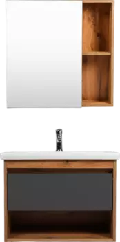 Мебель для ванной VIANT Бостон 80 подвесная, дуб вотан, графит