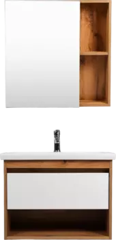 Мебель для ванной VIANT Бостон 80 подвесная, дуб вотан, белая