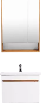 Мебель для ванной VIANT Мальта 60 подвесная, белая, дуб вотан, 1 ящик