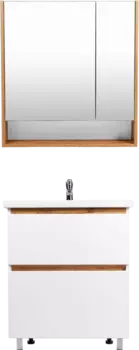 Мебель для ванной VIANT Мальта 80 напольная, белая, дуб вотан