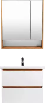 Мебель для ванной VIANT Мальта 80 подвесная, белая, дуб вотан