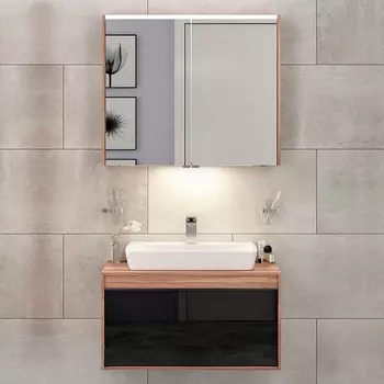 Мебель для ванной VitrA Metropole 80 сливовое дерево, черный акрил