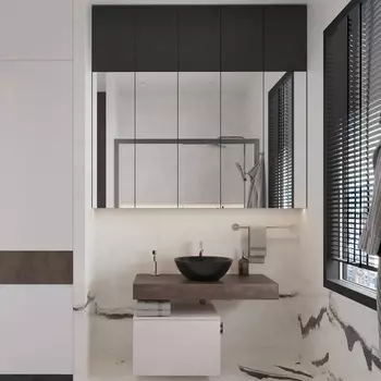 Мебель для ванной VitrA Ольборг 50: столешница 100 без отверстий, дуб карпентер + тумба 50