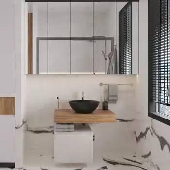 Мебель для ванной VitrA Ольборг 50: столешница 80, без отверстий, дуб французский + тумба 50