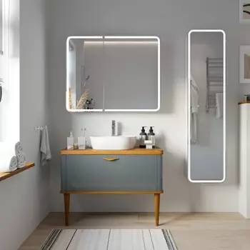 Мебель для ванной VOQ Maestro 100 anthracite&natural walnut