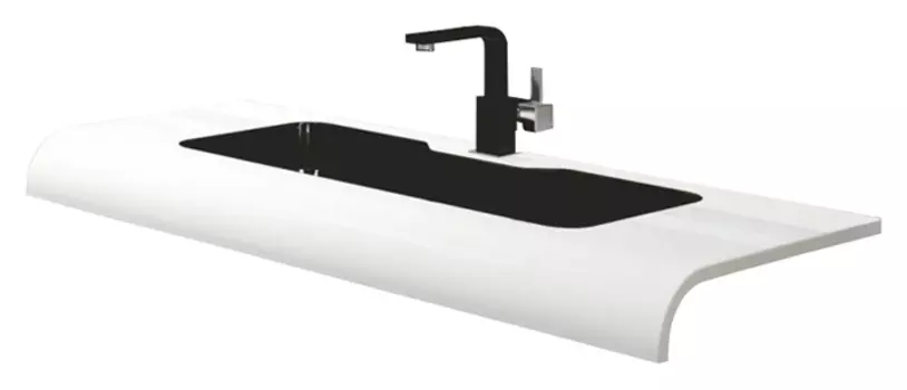 Мебельная раковина La Beaute Yonne 100 черно-белая (черная внутри) TY21