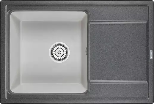 Мойка кухонная Granula Hibrid HI-74 графит-базальт HI-74, ГРАФИТ/БАЗАЛЬТ