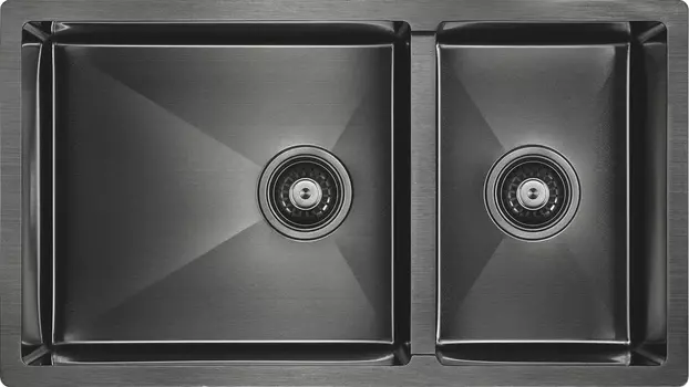 Мойка кухонная Paulmark Axel PM227844-GM вороненая сталь