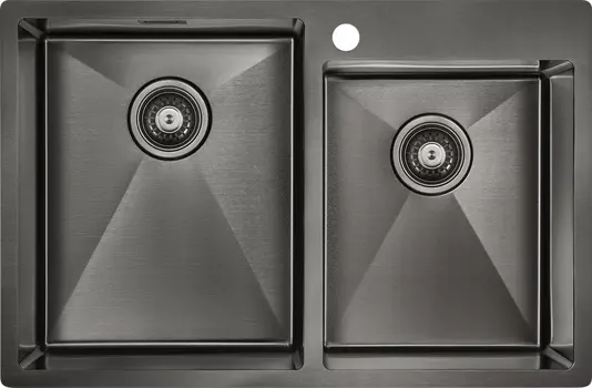 Мойка кухонная Paulmark Berman PM517851-GM вороненая сталь