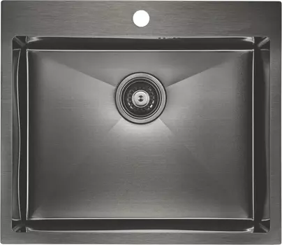 Мойка кухонная Paulmark Brim PM215951-GM вороненая сталь