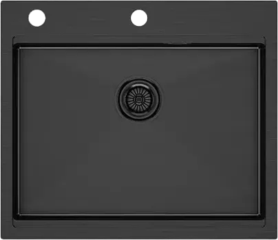 Мойка кухонная Paulmark Brim-Pro PM705951-GM вороненая сталь