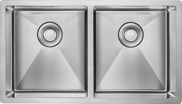 Мойка кухонная Paulmark Dopplet PM507844-BS брашированная нержавеющая сталь