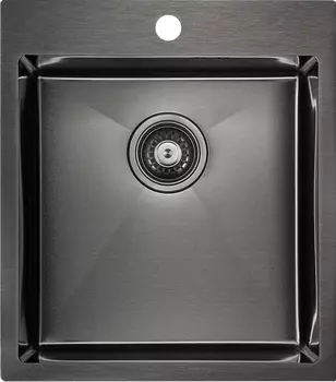 Мойка кухонная Paulmark Favore PM214551-GM вороненая сталь