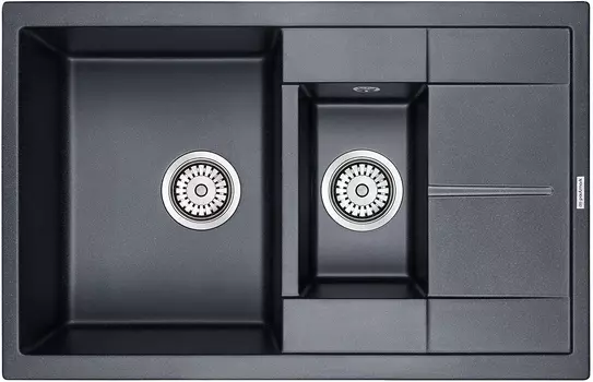 Мойка кухонная Paulmark Feste PM237850-BLM черный металлик